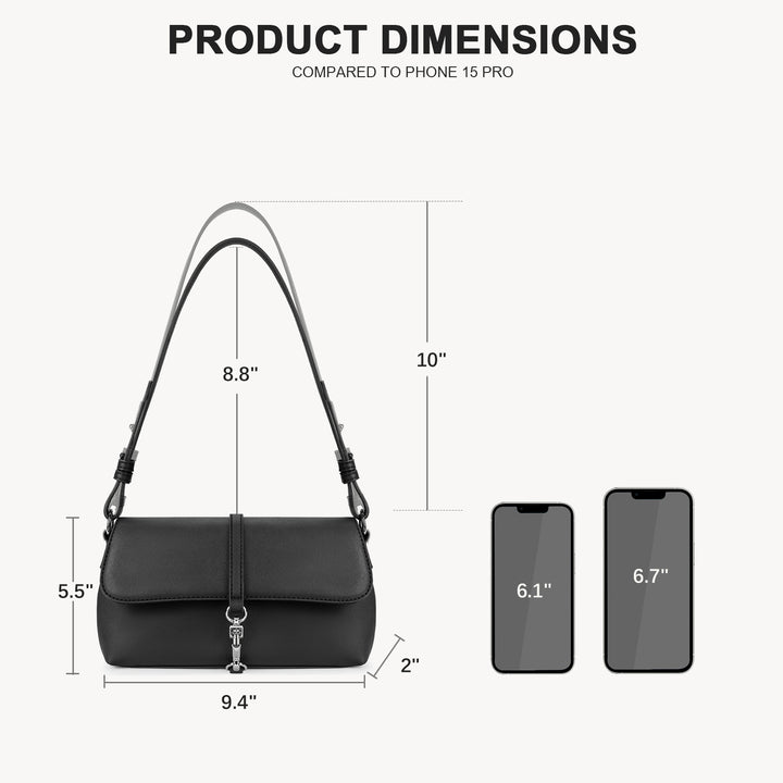 KWELI Chic Saddle Clasp Shoulder Bag