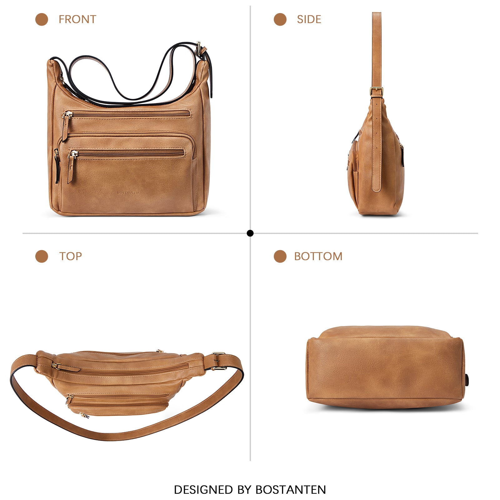 Multi Pocket Shoulder Bag - Stay Organized and Chic | Bostanten
