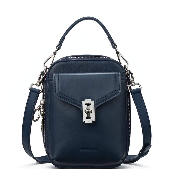 leather crossbody phone bag #navy