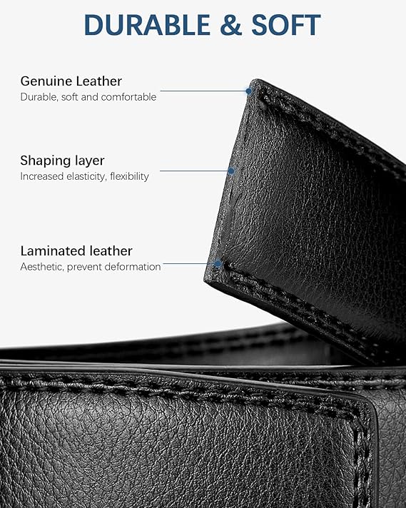 Bostanten Men's Ratchet Belt | Two-Pack Leather Belt