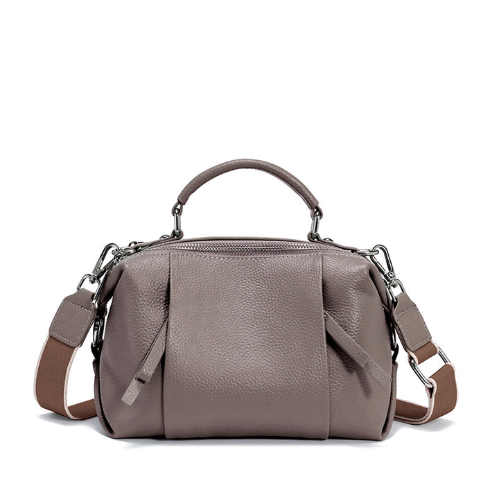 Nevin Genuine Leather Relaxed Boston Handbag