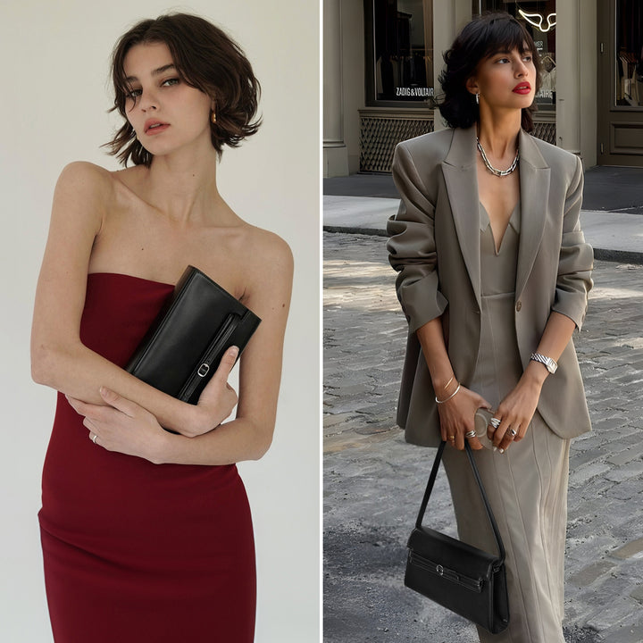 Kweli Belted Elegance Leather Shoulder Bag