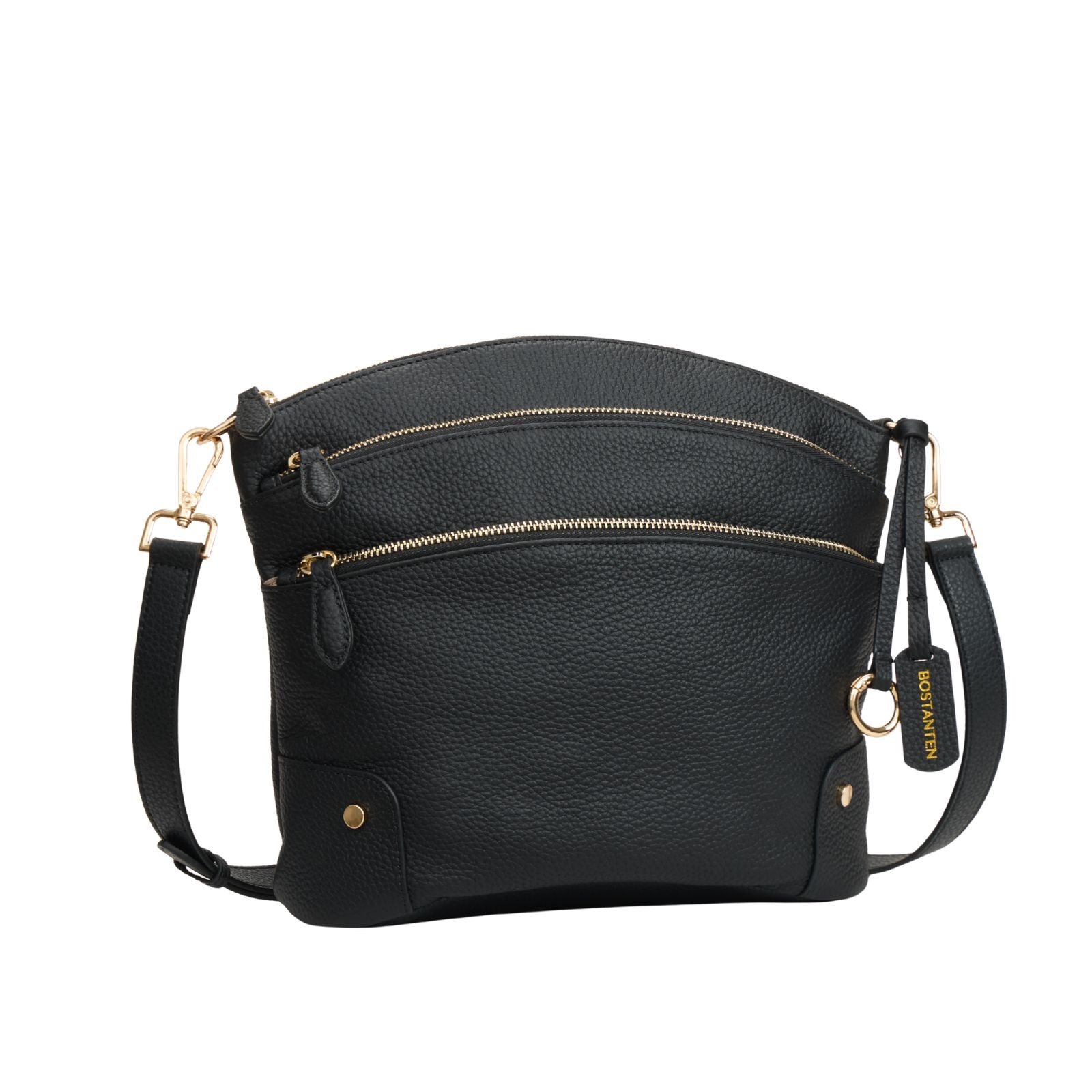 The Triple Pebbled Dome - Full Grain Leather Crossbody | Bostanten