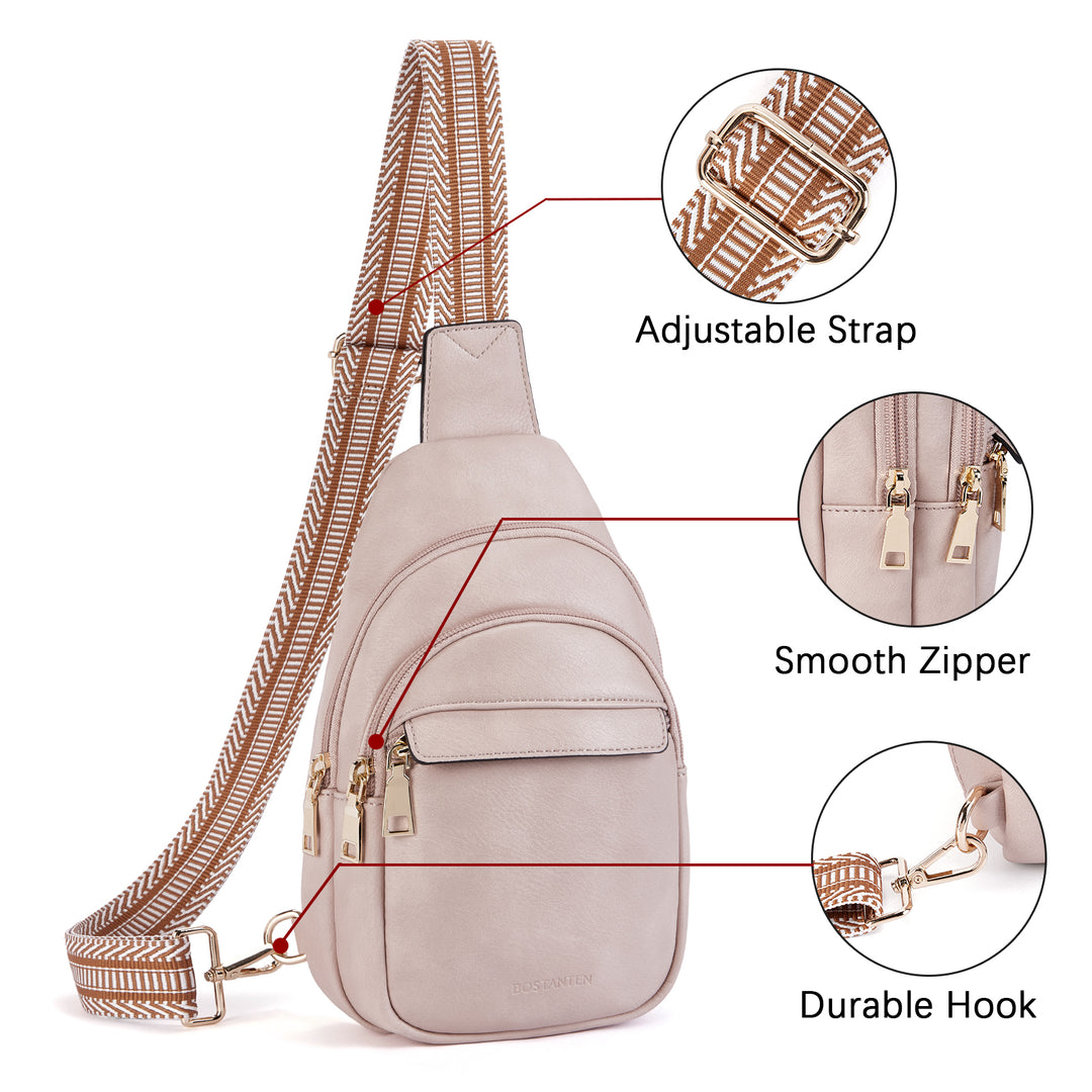Aurora Beige Street Casual Trapeze Sling Bag