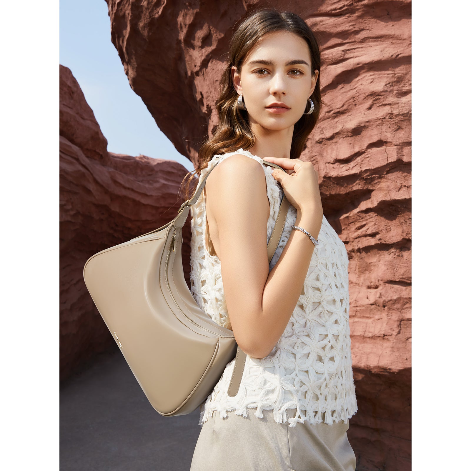 MORAVA Trendy Vegan Leather Shoulder Hobo Bags for Women