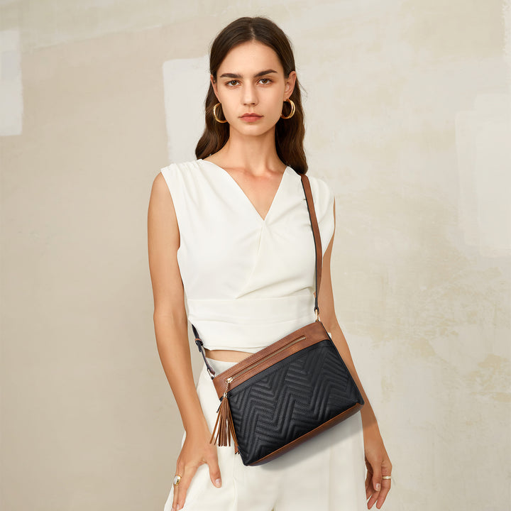 Nola Quilted Trendy Tassel Crossbody Shoulder Bag