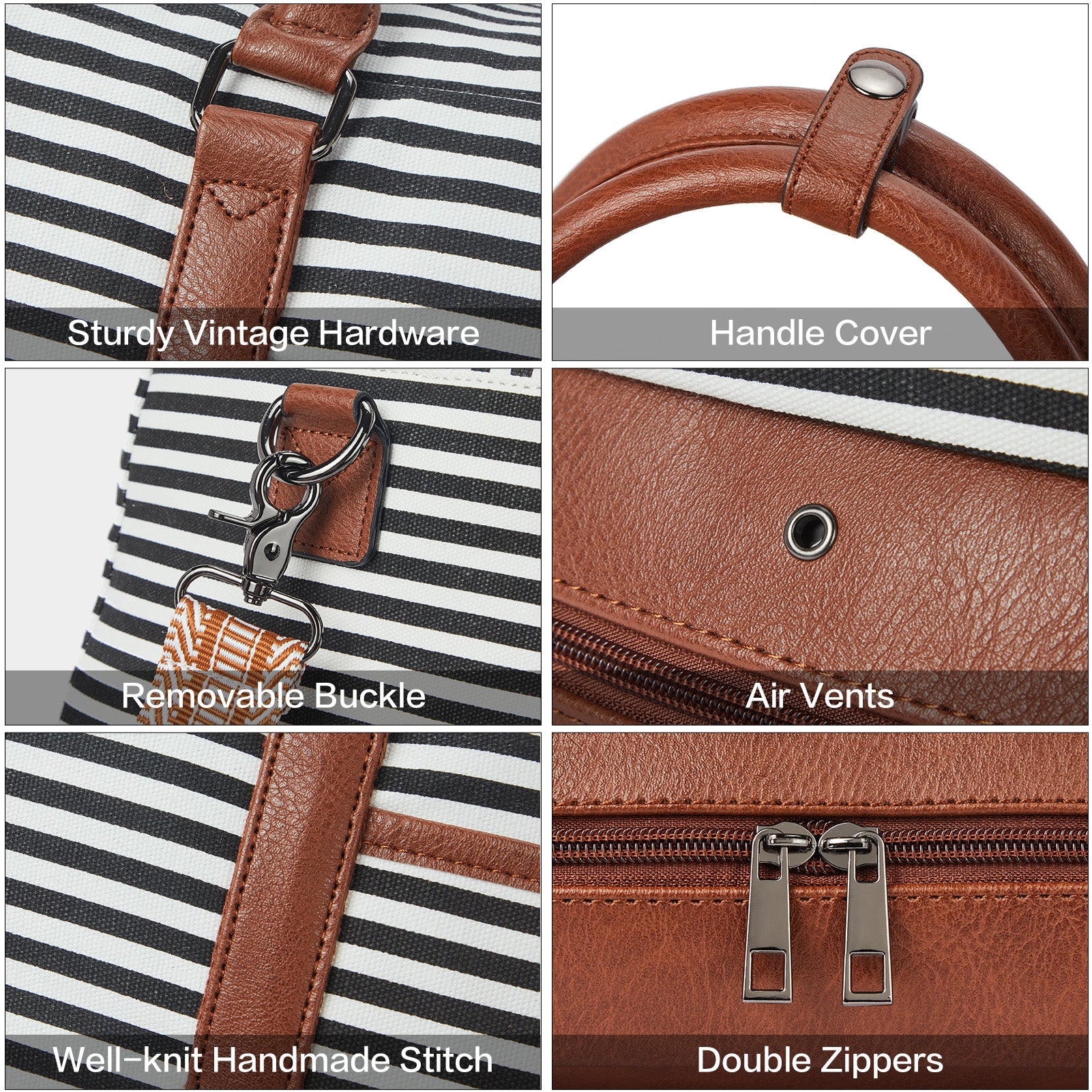 Zenobe Top Weekender Bag with Bottom Shoe Compartment for