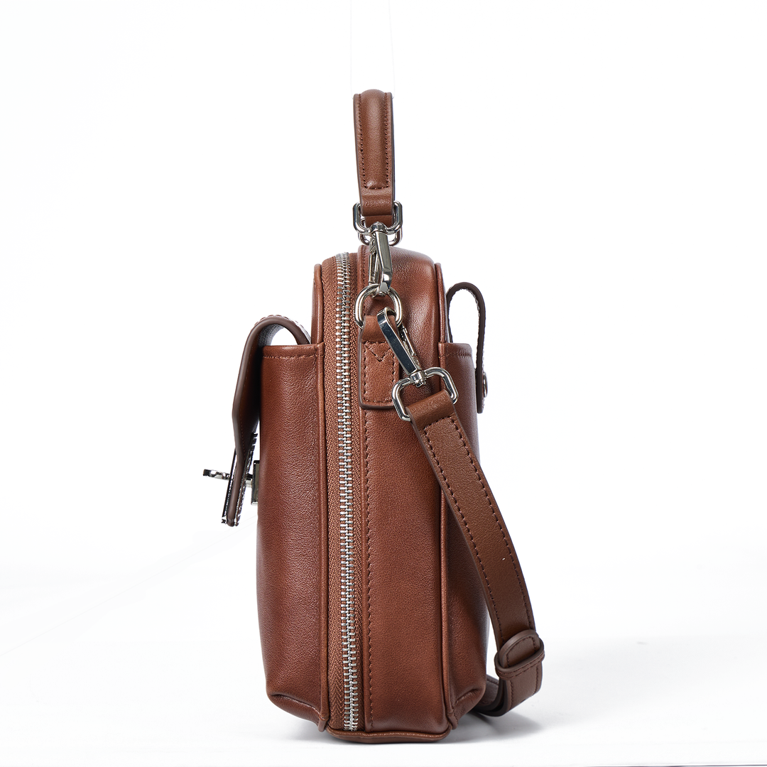 Nevin Vegetable-Tanned Genuine Leather Crossbody Phone Bag