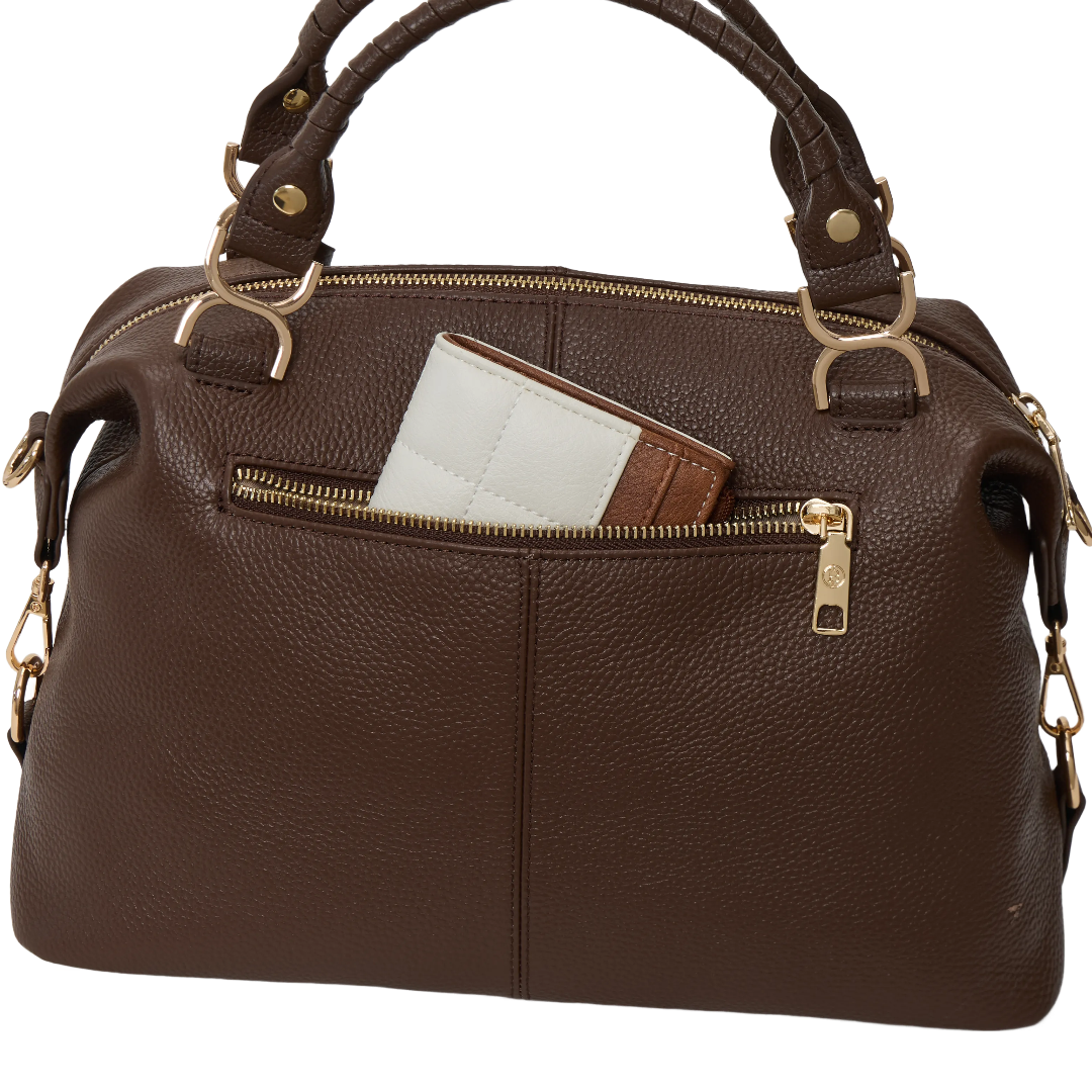 Nevin Genuine Leather Boston Handbag