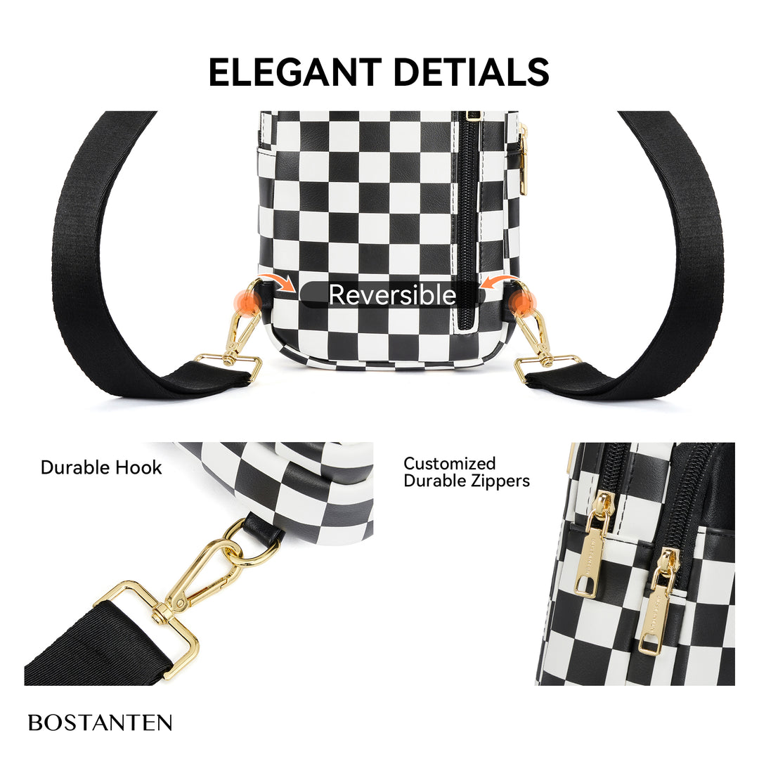 Aurora Chevron Quilted Embroidered Strap Sling Bag