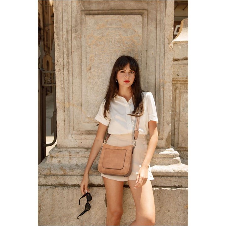 Lotty Floral Embroidered Leather Tote with Shoulder Strap