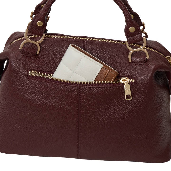 Nevin Genuine Leather Boston Handbag
