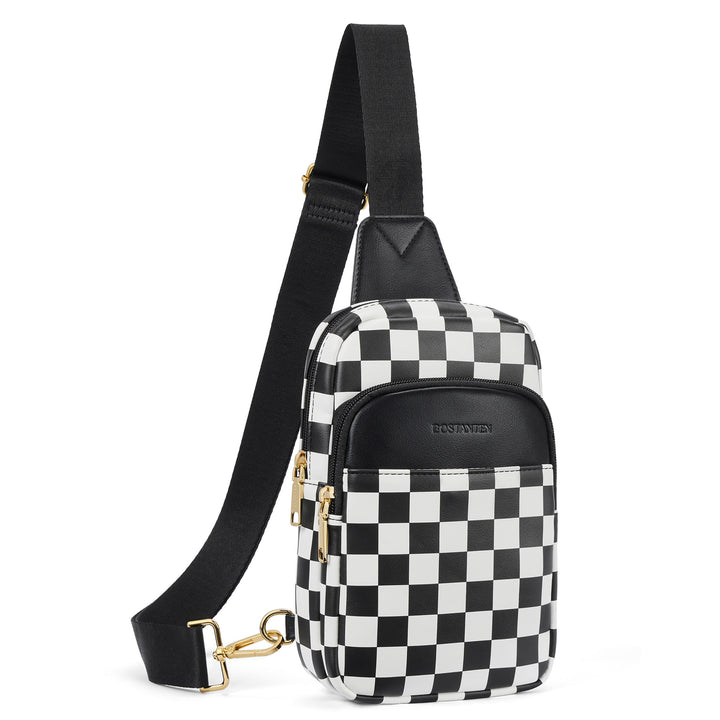 Aurora Chevron Quilted Embroidered Strap Sling Bag
