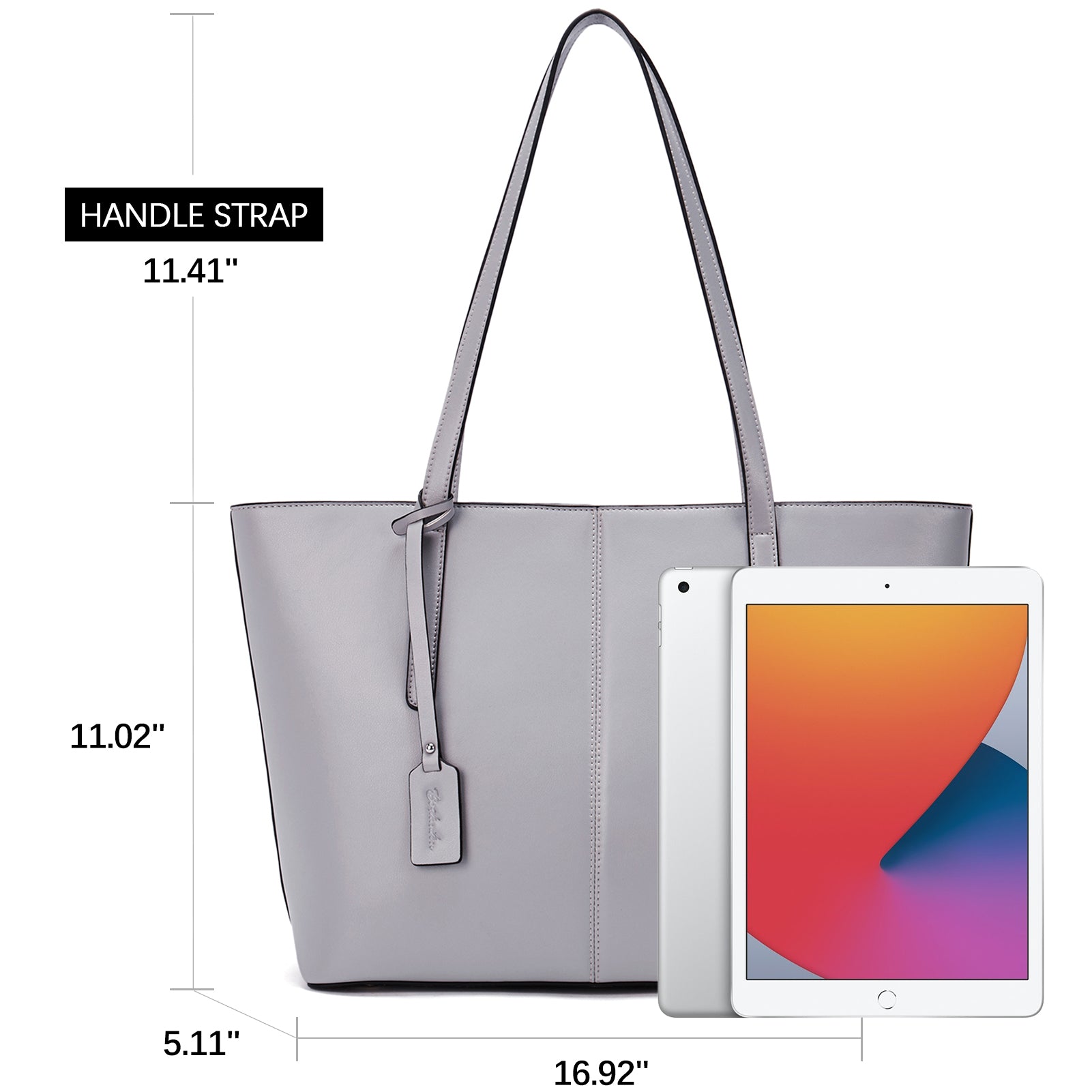 Carol Leather Work Tote 16'' – BOSTANTEN