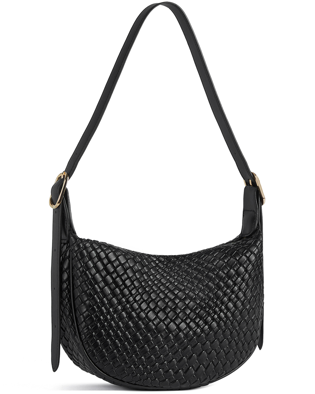 ★TOUT Y EST★ Balloon Suede Chain Shoulder Bag Rattan Musta Shop Stylish Crescent Adjustable Strap Crossbody for Women