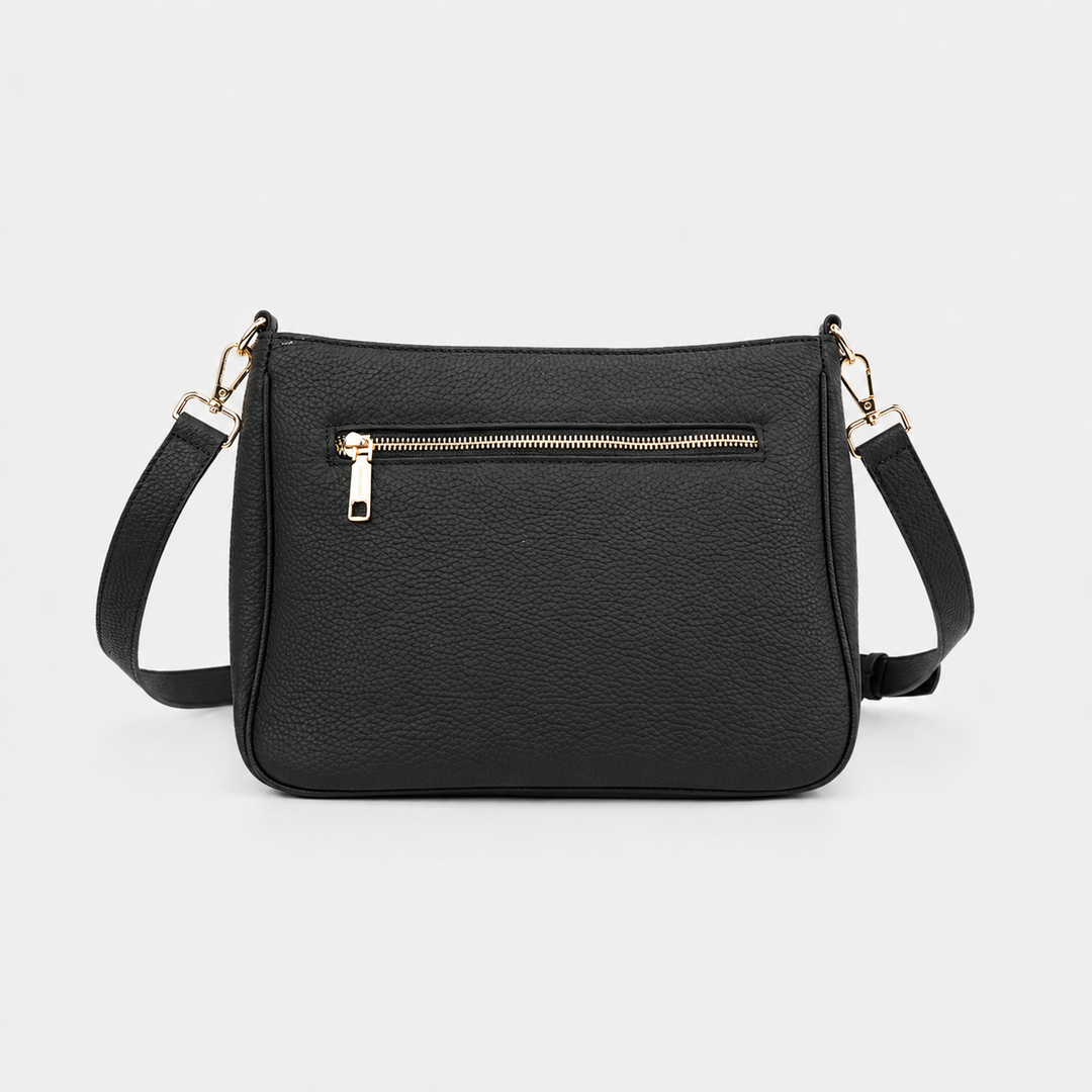 Turn Lock Flap Messenger Crossbody - Pebbled Leather