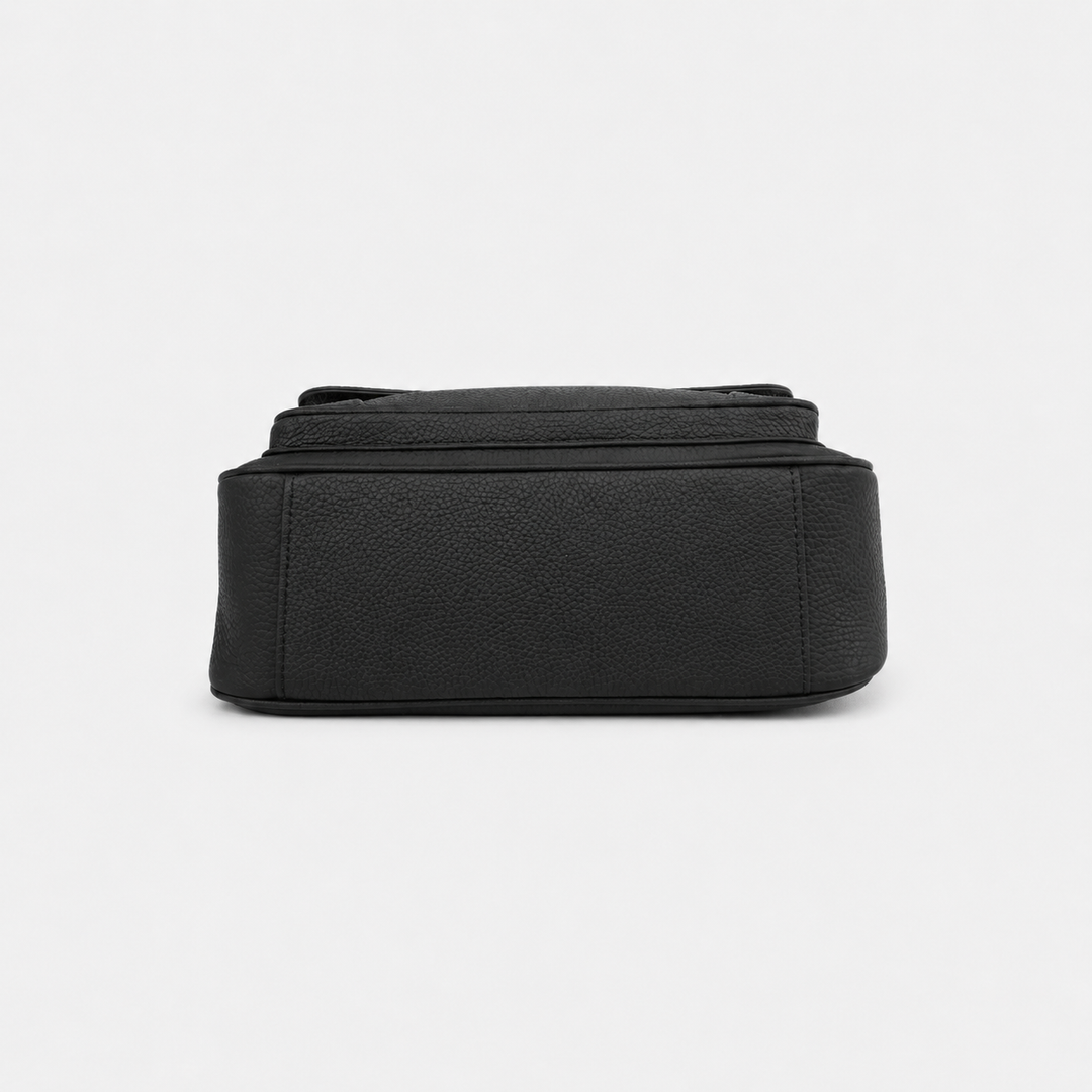 Turn Lock Flap Messenger Crossbody - Pebbled Leather