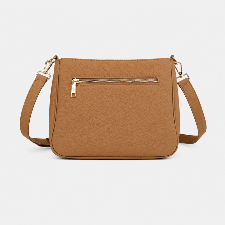 Turn Lock Flap Messenger Crossbody - Pebbled Leather