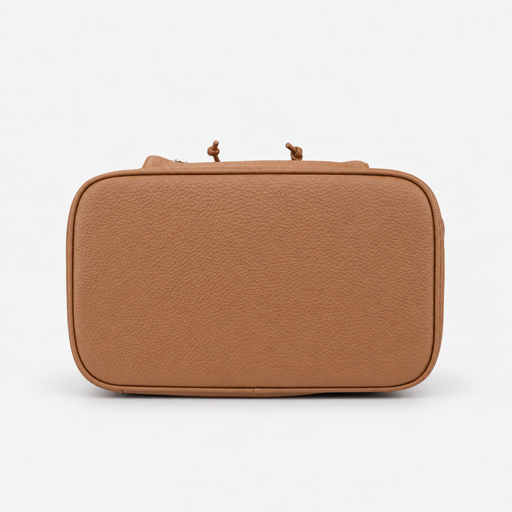Pebbled Leather Flap Drawstring Backpack - Fits 11" iPad