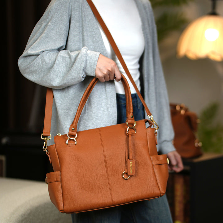 Nevin Genuine Pebbled Leather Everyday Carryall Tote