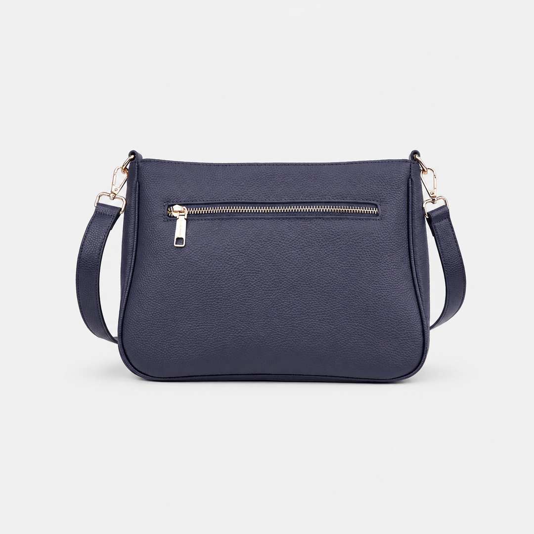 Turn Lock Flap Messenger Crossbody - Pebbled Leather