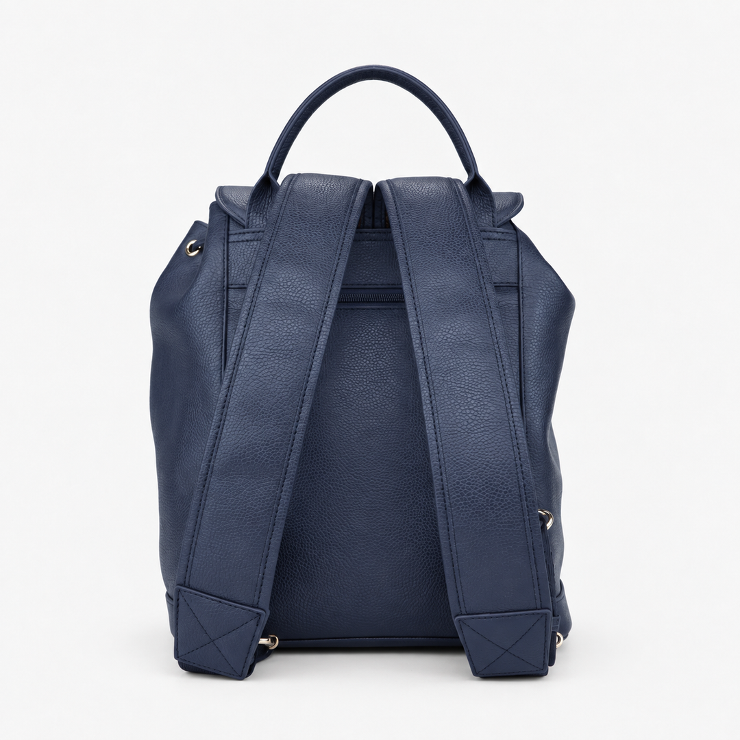 Pebbled Leather Flap Drawstring Backpack - Fits 11" iPad