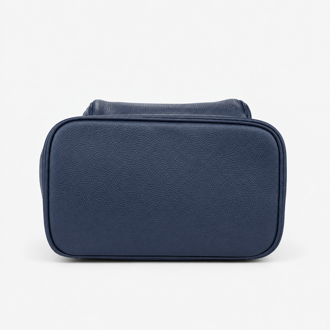 Pebbled Leather Flap Drawstring Backpack - Fits 11" iPad