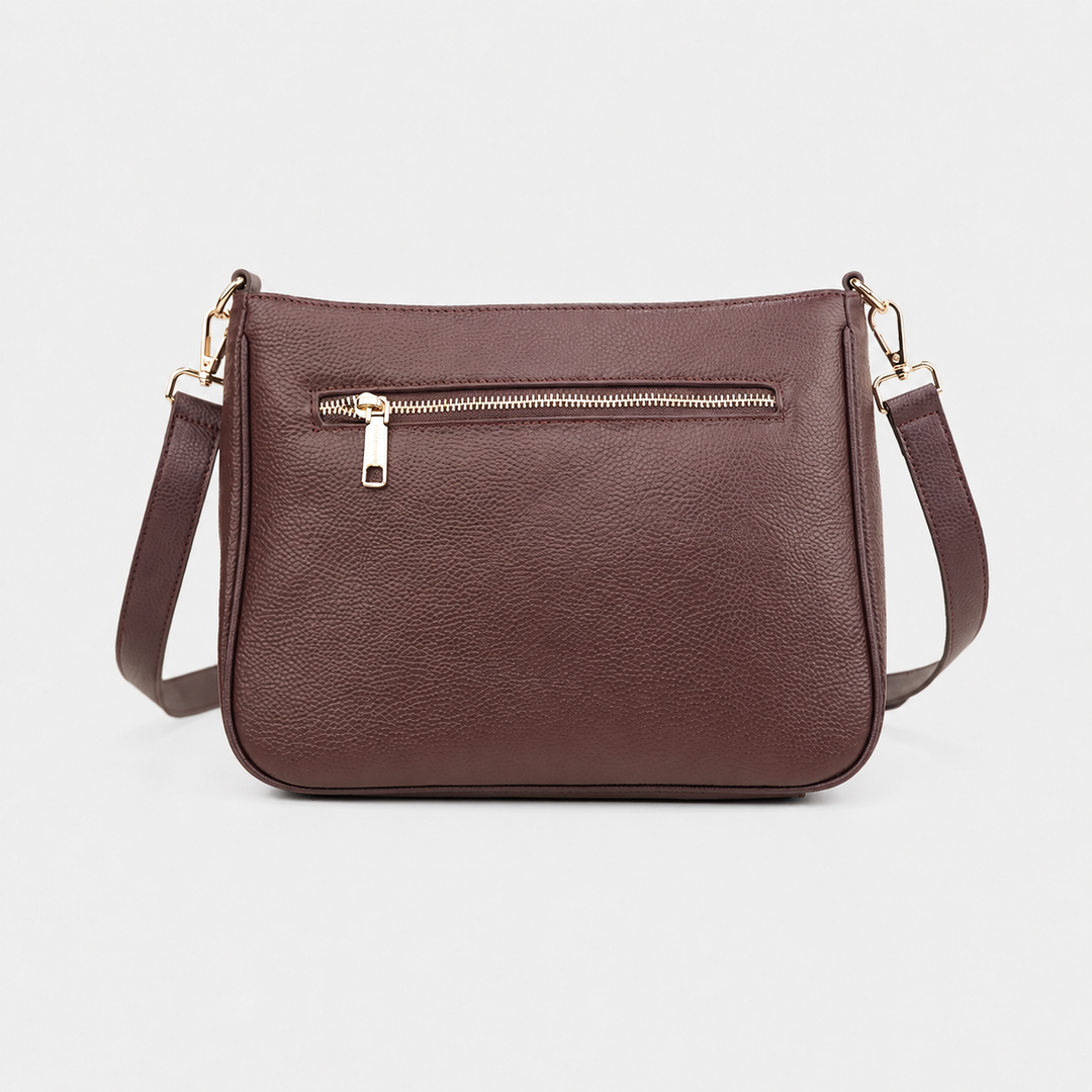 Turn Lock Flap Messenger Crossbody - Pebbled Leather