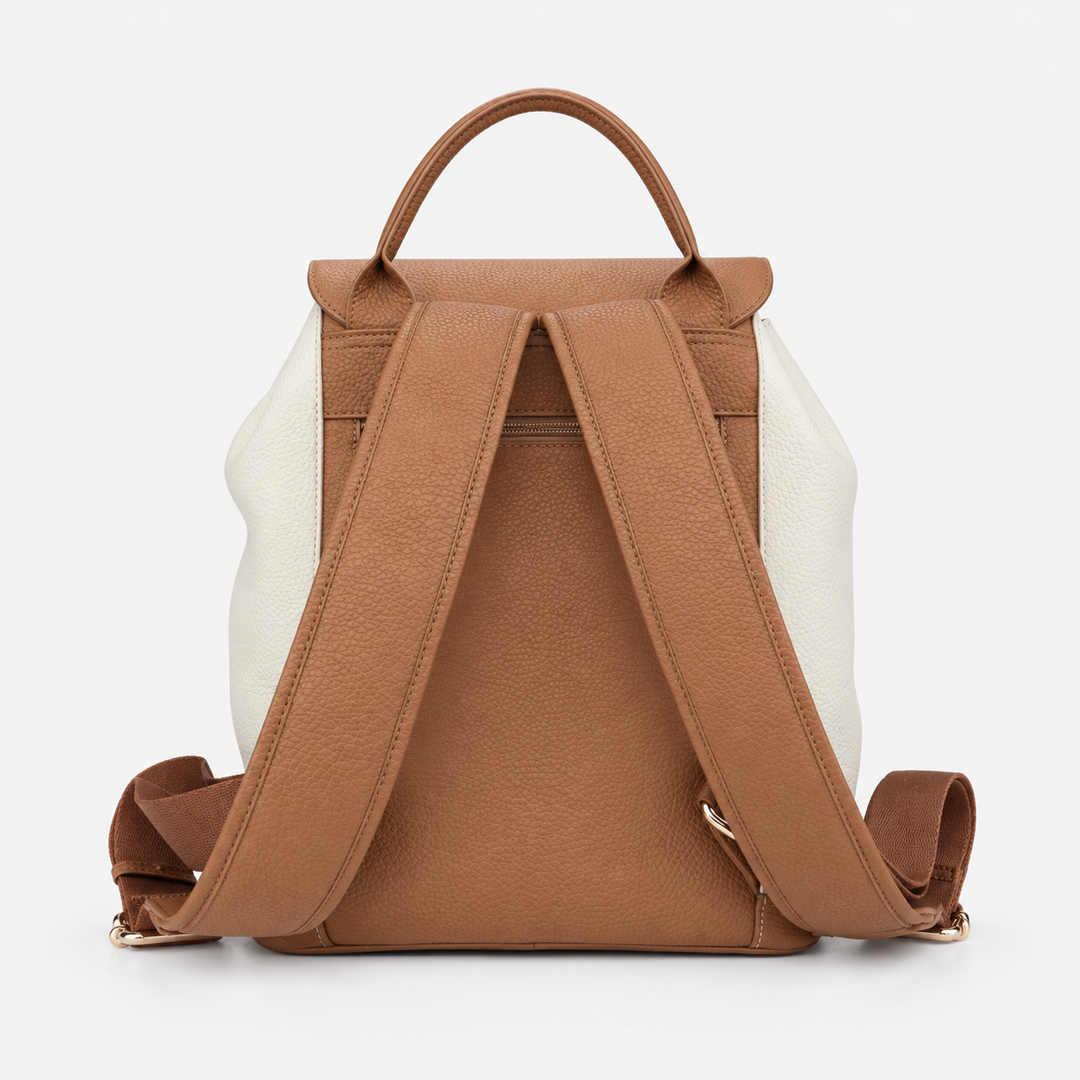 Pebbled Leather Flap Drawstring Backpack - Fits 11" iPad