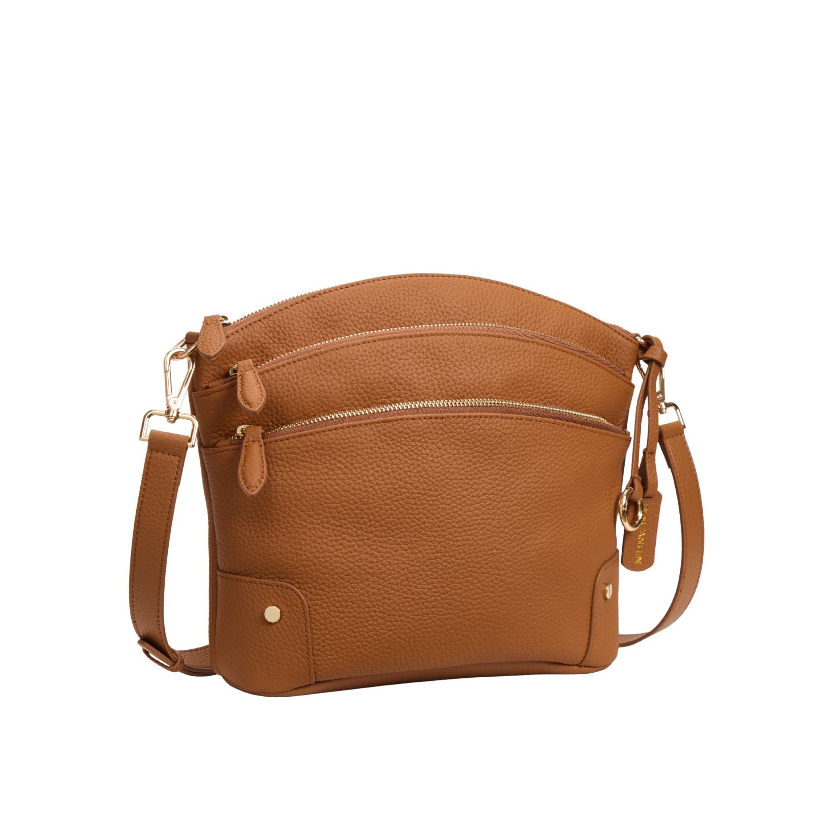 The Triple Pebbled Dome - Full Grain Leather Crossbody | Bostanten