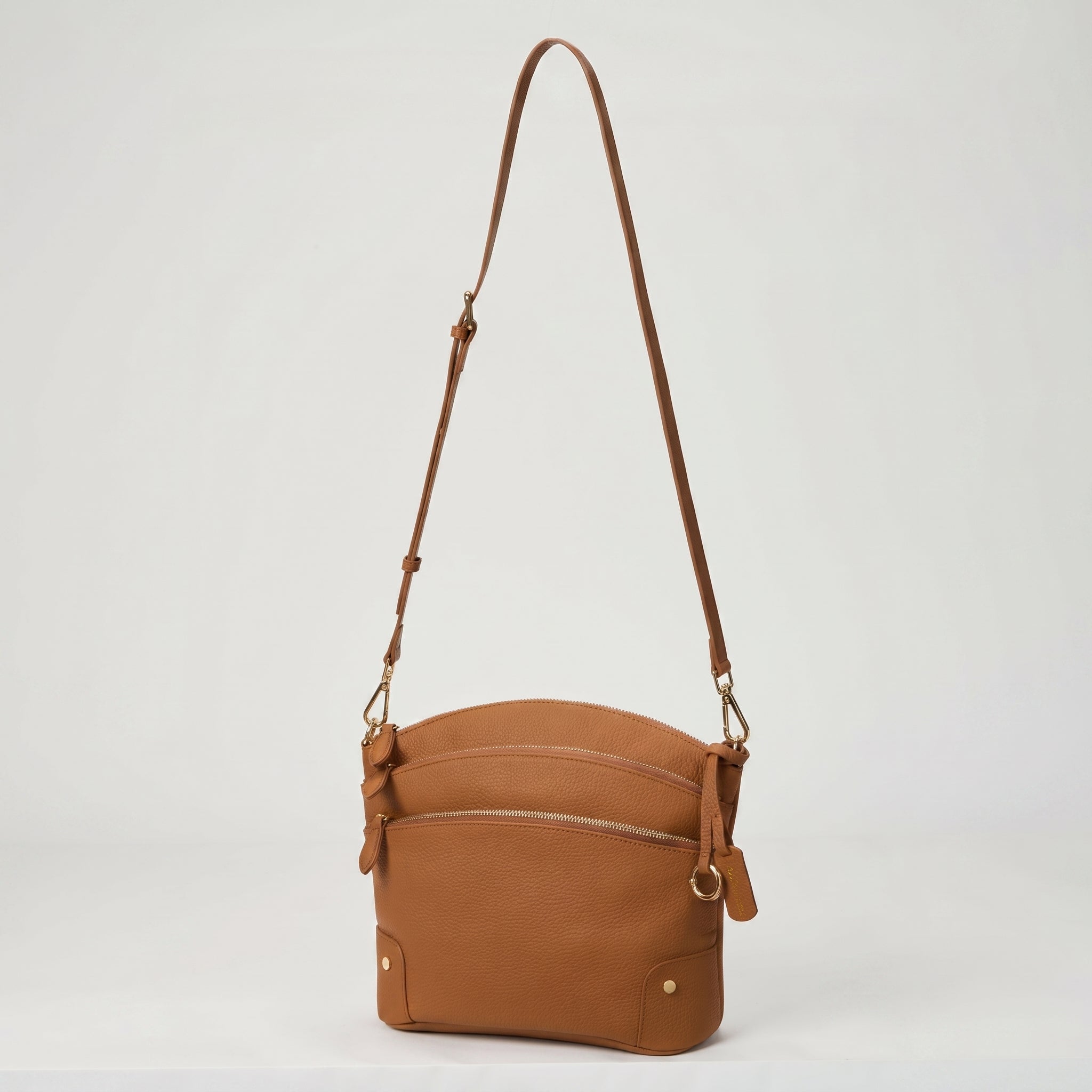 The Triple Pebbled Dome - Full Grain Leather Crossbody | Bostanten