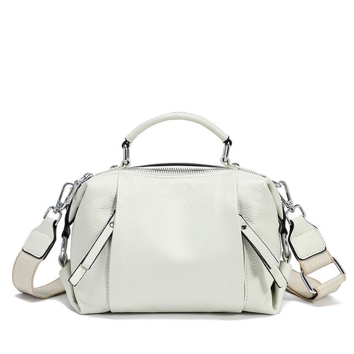 Nevin Genuine Leather Relaxed Boston Handbag