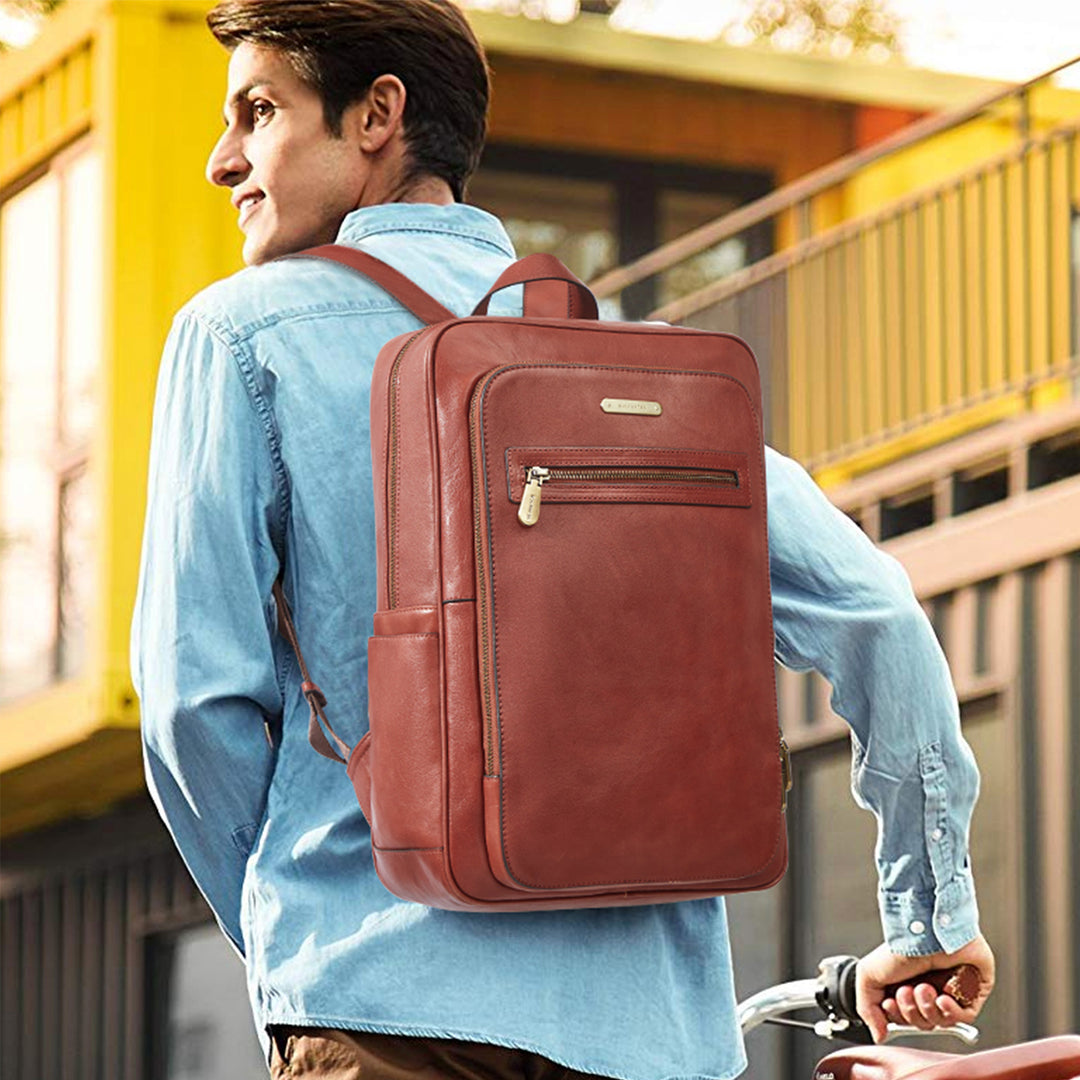 buy mens backpack leather Luxury Italian Leather Backpack for Men