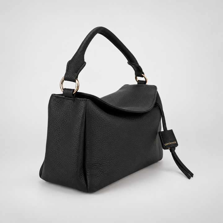 Magnetic Flap Soft Pillow Bag Handbag Crossbody - Pebbled Leather in Black - view 3