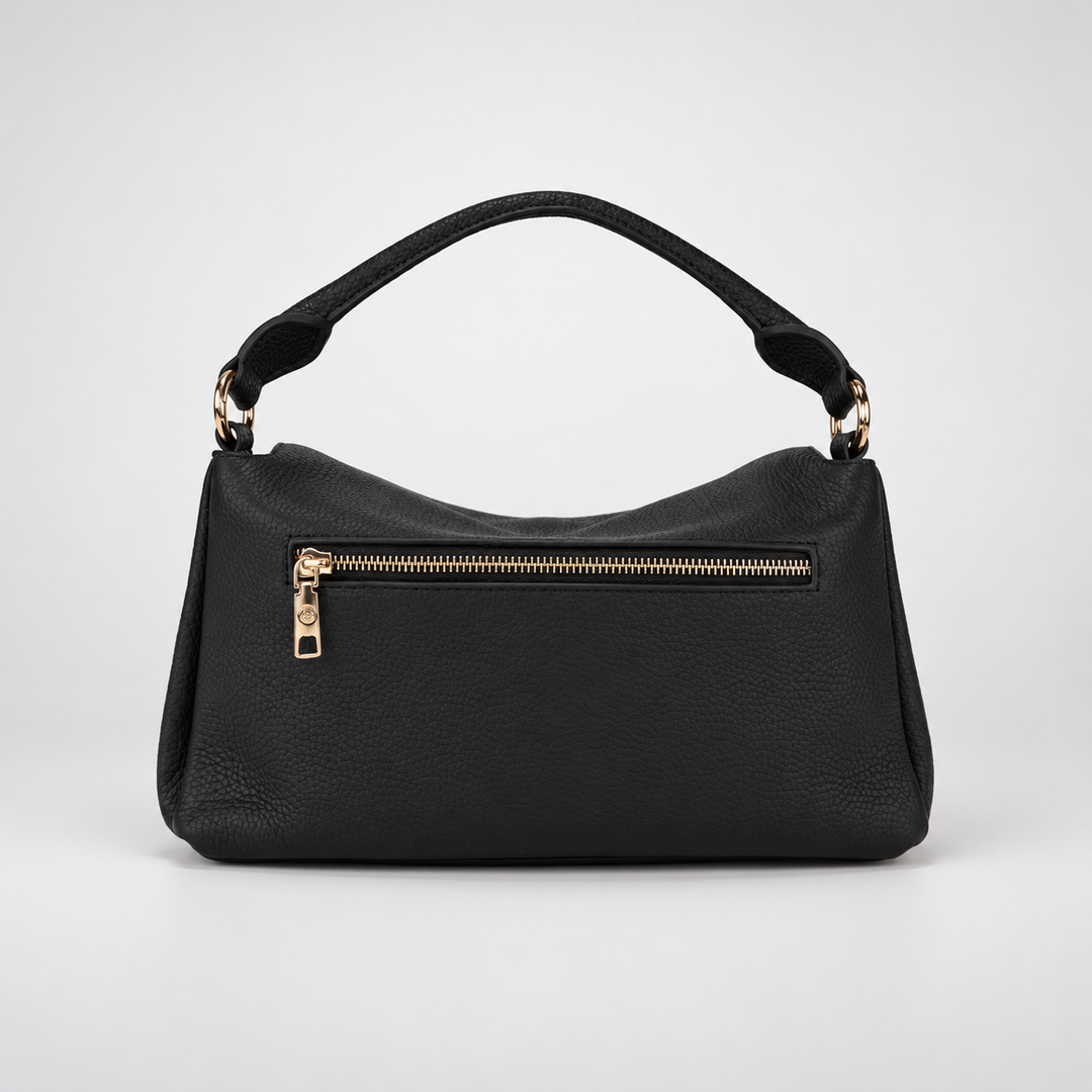 Magnetic Flap Soft Pillow Bag Handbag Crossbody - Pebbled Leather in Black - view 5