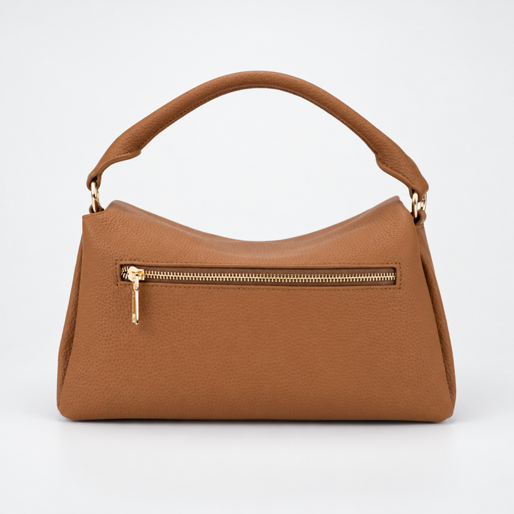 Magnetic Flap Soft Pillow Bag Handbag Crossbody - Pebbled Leather in Brown - view 5