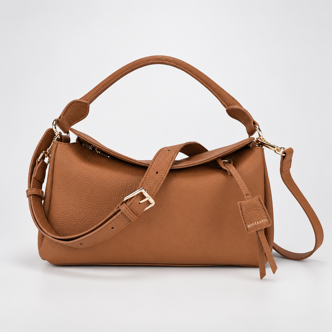 Magnetic Flap Soft Pillow Bag Handbag Crossbody - Pebbled Leather in Brown - view 6