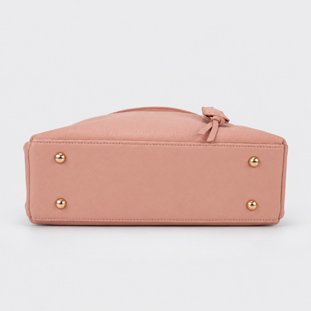 Magnetic Flap Soft Pillow Bag Handbag Crossbody - Pebbled Leather in Pink - view 7