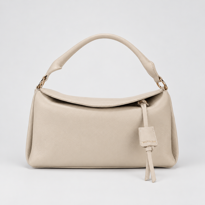 Magnetic Flap Soft Pillow Bag Handbag Crossbody - Pebbled Leather in White - view 1