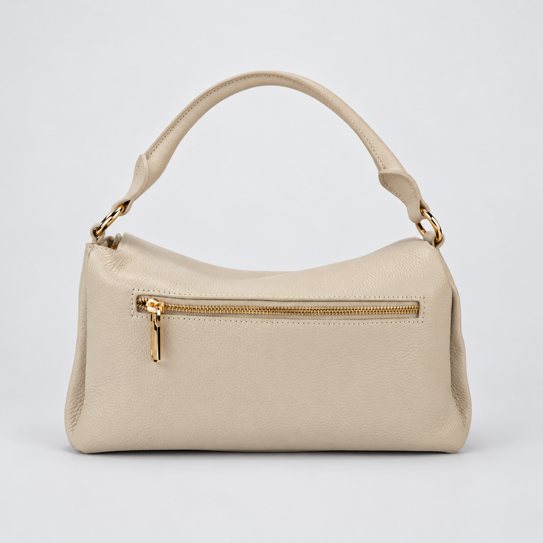 Magnetic Flap Soft Pillow Bag Handbag Crossbody - Pebbled Leather in White - view 3