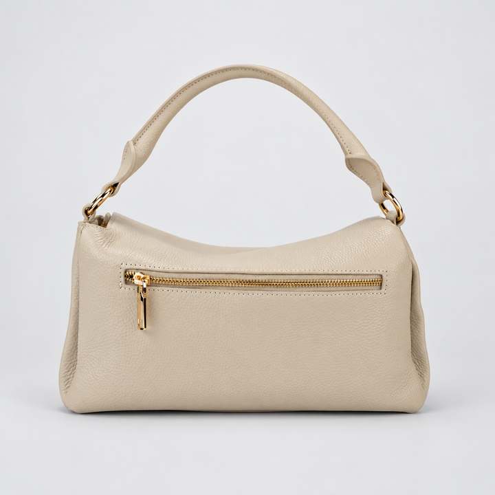 Magnetic Flap Soft Pillow Bag Handbag Crossbody - Pebbled Leather in White - view 3
