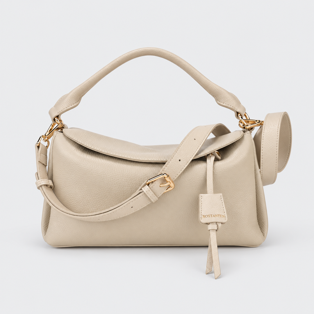 Magnetic Flap Soft Pillow Bag Handbag Crossbody - Pebbled Leather in White - view 5