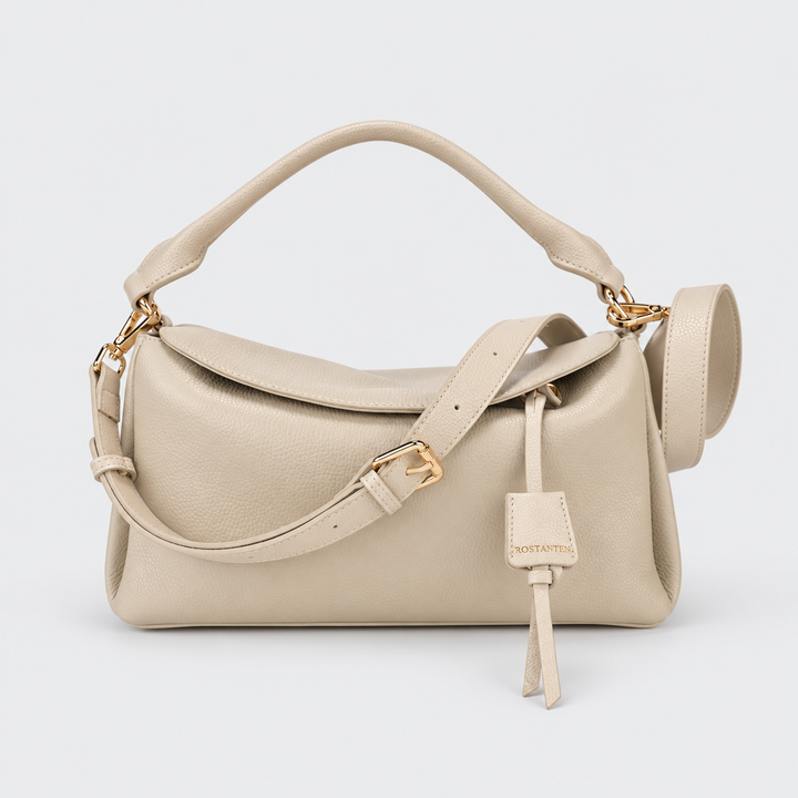 Magnetic Flap Soft Pillow Bag Handbag Crossbody - Pebbled Leather in White - view 5