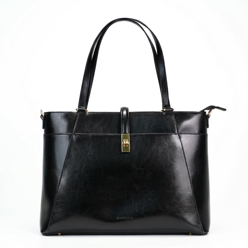 Carol Sequence Genuine Leather Tote Briefcase
