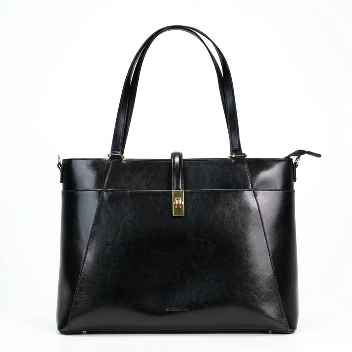 Carol Sequence Genuine Leather Tote Briefcase