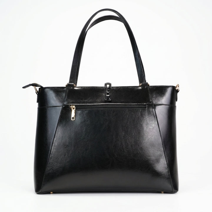 Carol Sequence Genuine Leather Tote Briefcase