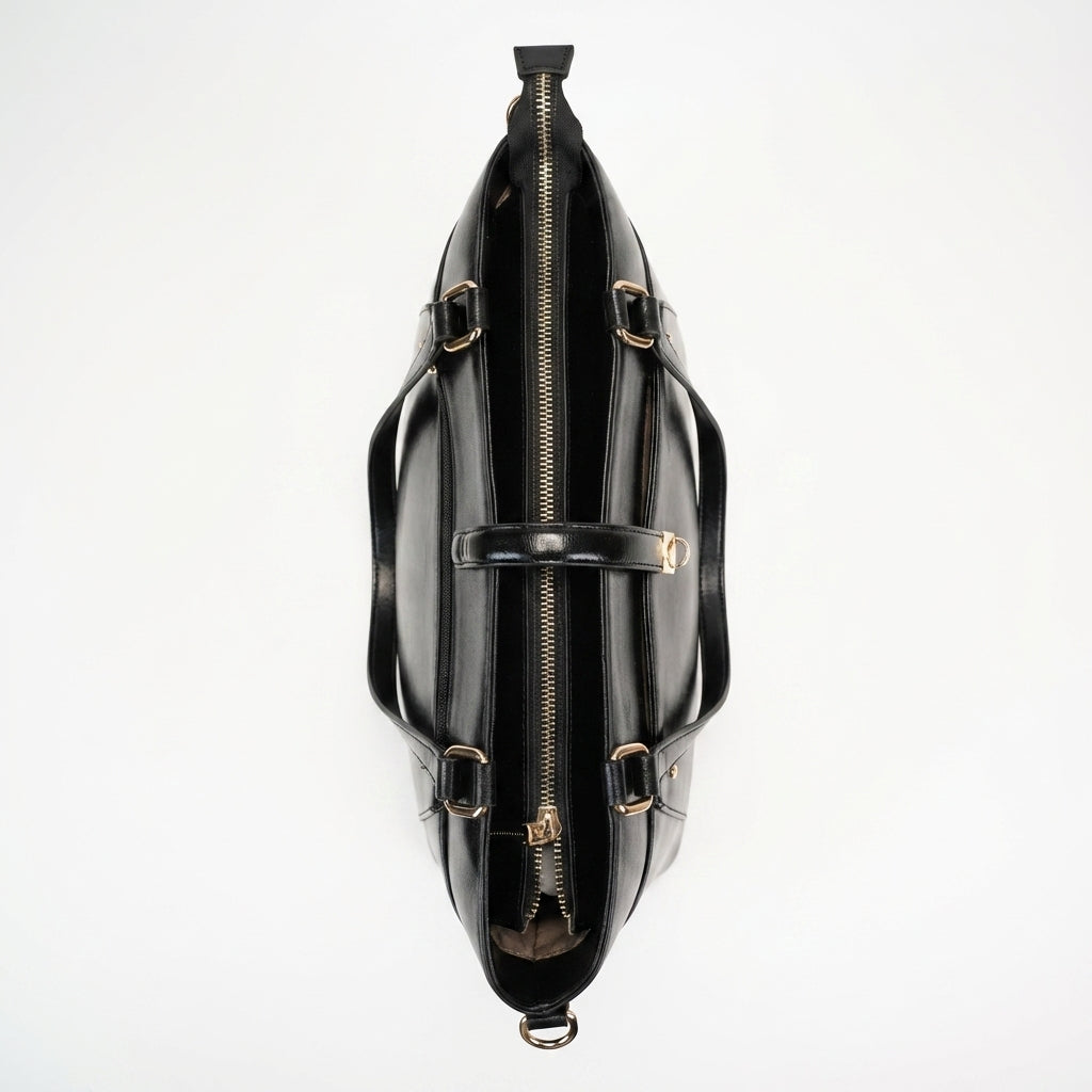 Carol Sequence Genuine Leather Tote Briefcase