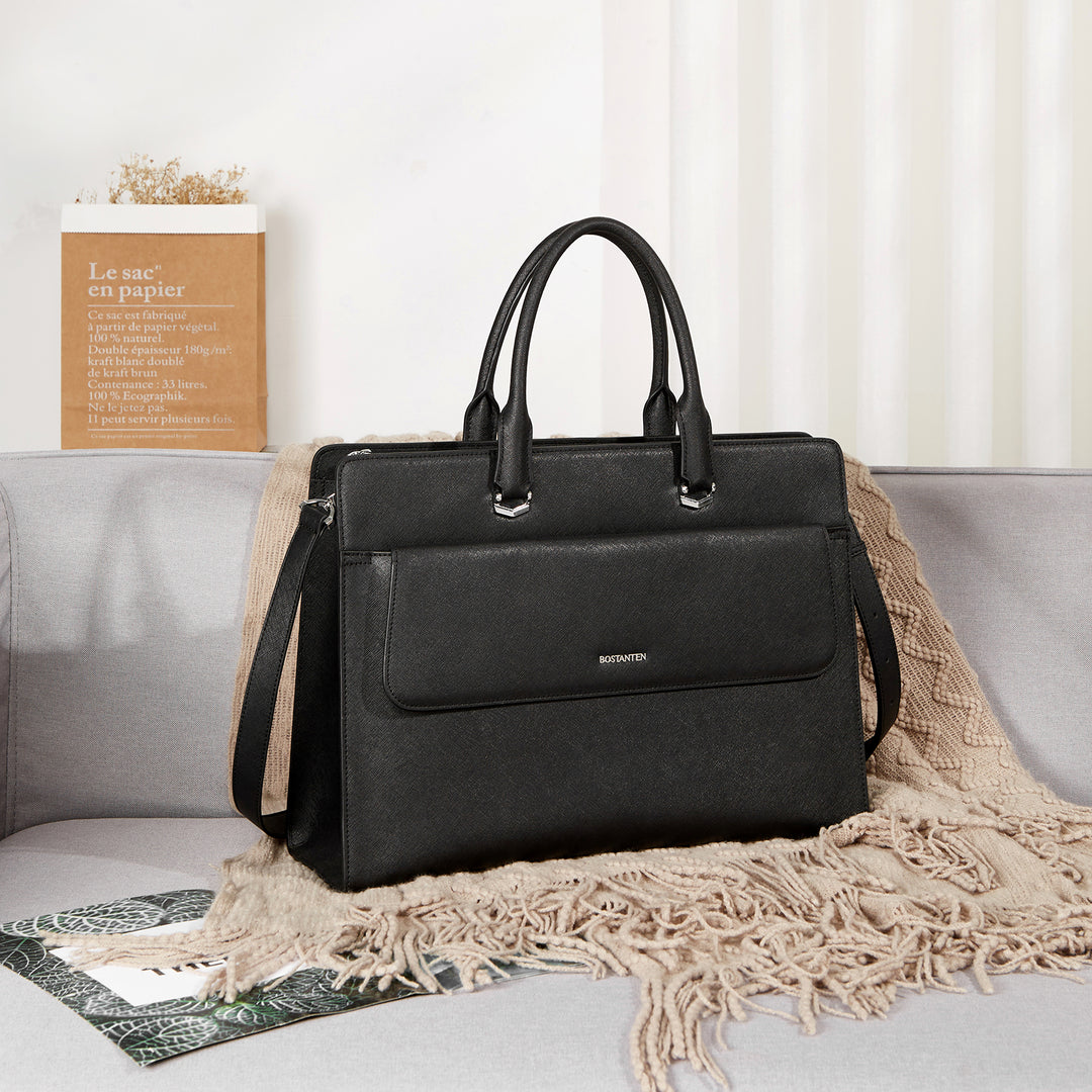 Jasmina Top Cowhide Leather Briefcase — Bostanten – BOSTANTEN