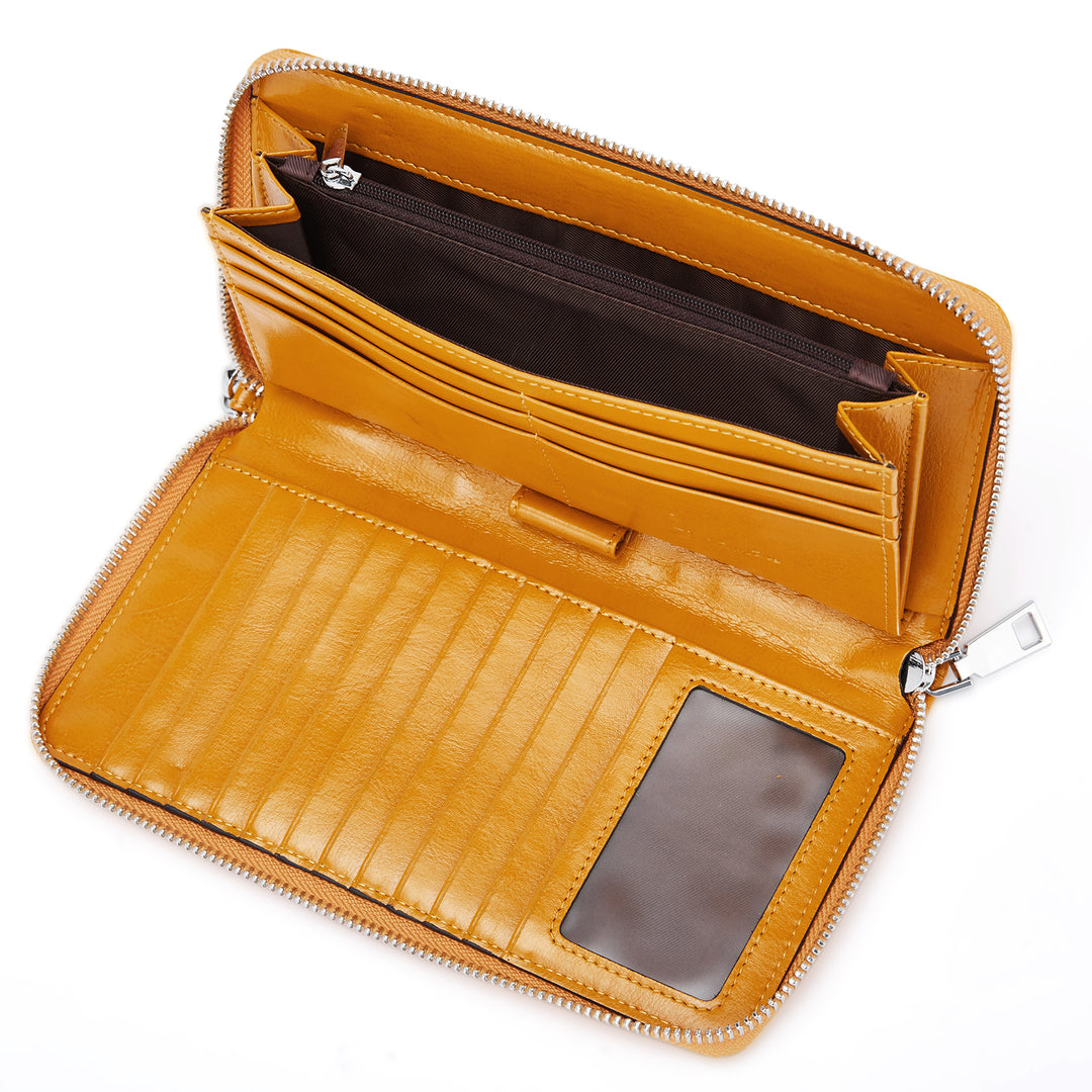 BOSTANTEN Leather Wallets for Women RFID Blocking Zip Around Credit Ca