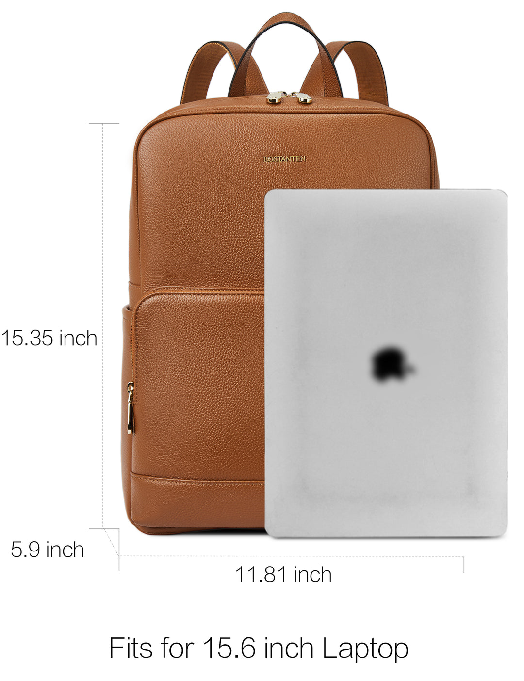 Laptop Compartment Laptop Backpack Ladies BOSTANTEN Leather Laptop